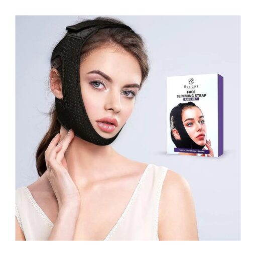 Face Slimming Strap Reusable Double Chin Reducer Adjustable Antiaging Face Lift Extra Grip Anti-wrinkle Face Slimmer V Line Face Lifting Mask Chin Strap - Black