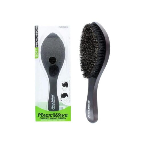 Black Ice Magic Wave Curved Wave Brush Soft Premium Boar