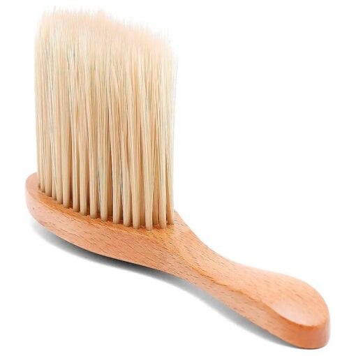 Barber Neck Duster Brush, Wooden Soft Bristle Brush for Loose Hairs From the Face and Neck