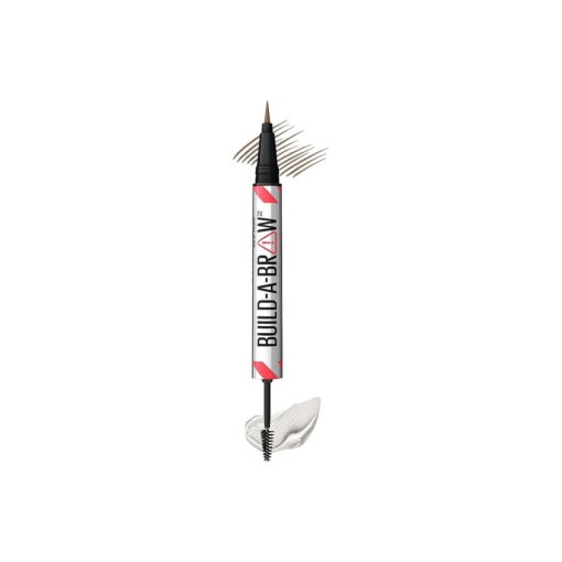 Maybelline Build-A-Brow 2-in-1 Brow Pen and Sealing Brow Gel, Eyebrow Makeup for Real-Looking, Fuller Eyebrows, Soft Brown, 1 Count