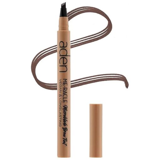 aden Microblading Eyebrow Pen - Brow Tint - Smudge Proof, Waterproof, Defined Micro Hair-Like Brows for Long-Lasting Wear - Made In Italy ( 02 Soft brown )