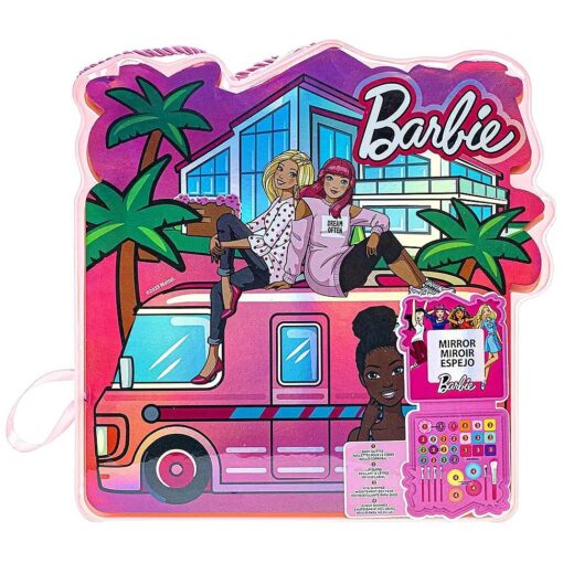 Barbie - Townley Girl Soft Case Vanity Set Includes Lip Gloss, Face Shimmer, Body Glitter, Cheek Shimmer, & Accessories Ages 3+ perfect for Parties, Sleepovers & Makeovers