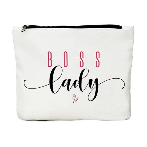 Boss Lady Gifts for Women, Boss Gifts, Boss Day Gifts for Women Office-Boss Lady Makeup Bag Thank You Boss Gift from Coworker Mentor Supervisor Leader Christmas Birthday Retirement Gifts Goodbye Gifts