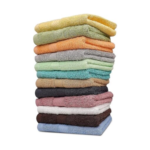 100 % Cotton Bath Wash Cloths - 12 Pack - 12" x 12" - Highly Absorbent Soft Washcloths for Face, Gym Towels, Hotel Spa Quality, Reusable Multipurpose Towels ( 12 Pack, 12 Multi Colors )