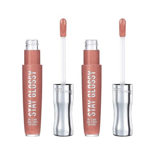 Rimmel Stay Glossy 6HR Lip Gloss, Down To Gloss, 0.18 Fl Oz ( Pack of 2 )