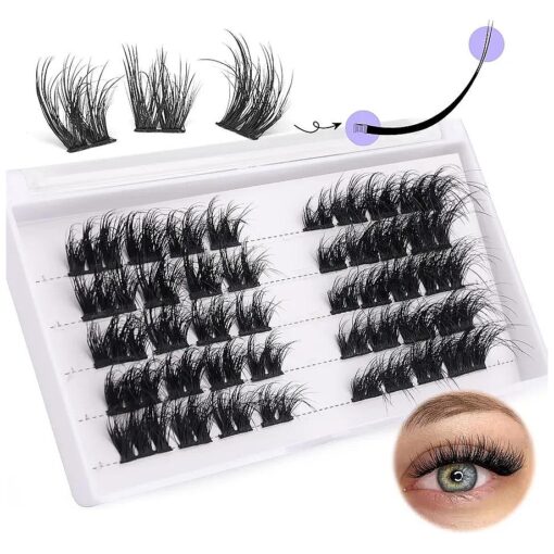 Cluster Lashes Wispy Eyelash Extensions 3D Flat DIY Flat Lash Clusters Individual Faux Mink Lashes False Eyelashes Pack by ALICE