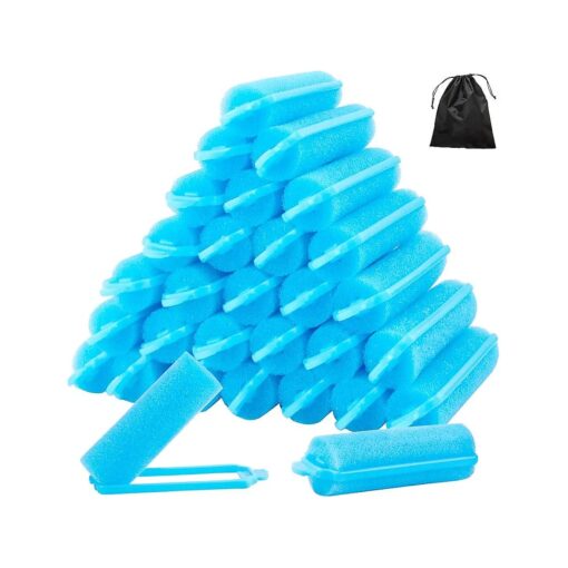 48 Pieces 2cm Foam Sponge Hair Rollers Sponge Border Curl Artifact Not Hurt Hairdressing Tools and 1 Storage Bag