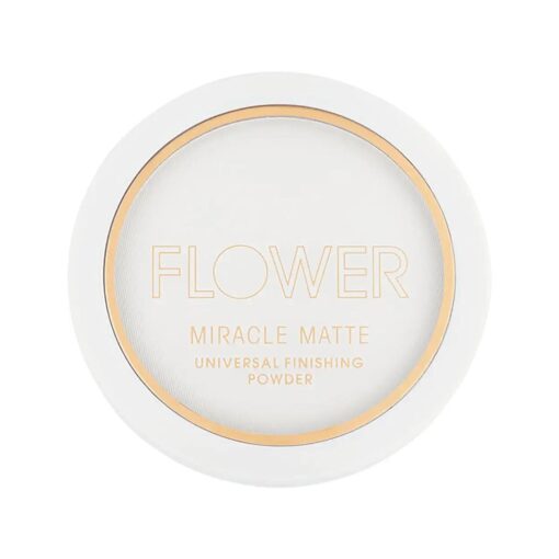 FLOWER BEAUTY By Drew Barrymore Miracle Matte Finishing Powder - Smoothing & Ultrafine Silky Formula Makeup Finishing Powder, Flatters all Skin Tones with Matte Finish, Includes Mirror & Sponge ( Universal )