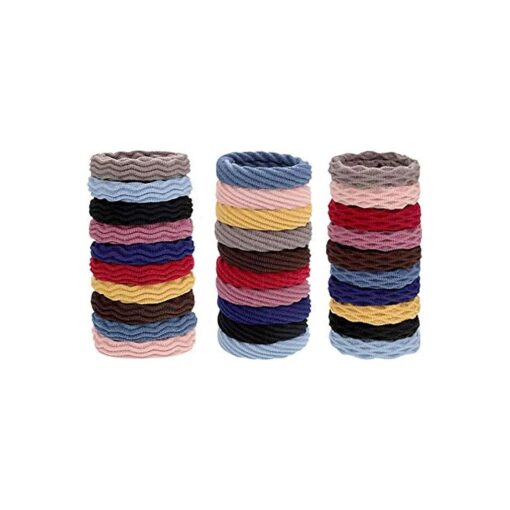 30 Pcs Hair Ties, Non-Slip and Seamless Hair Bands for Thick Heavy and Curly Hair, Lightweight Highly Elastic and Stretchable multicolor