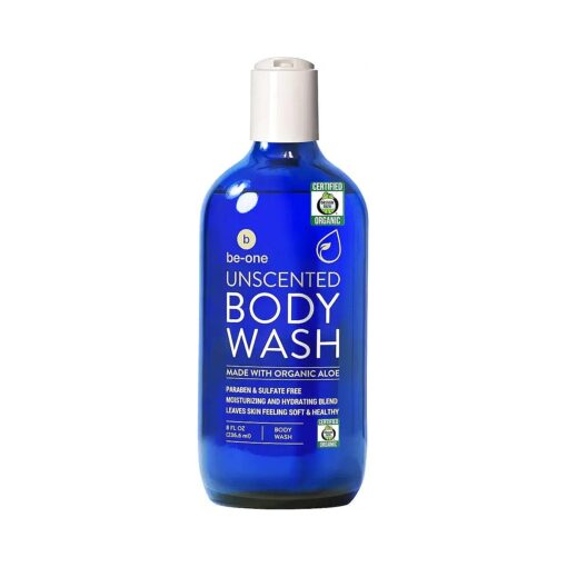 Certified Organic Unscented Body Wash by Be-One - Sensitive Skin - Moisturizing - Paraben & Sulfate Free - Vegan - All Natural - Soap - For Men & Women - Eczema - Gentle - Made in USA