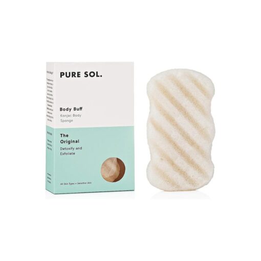 Pure SOL, Konjac Exfoliating Bath Sponge - Original Exfoliator Sponge - Konjac Sponge for Sensitive Skin - Deep Cleansing, Clean Pores, Remove Impurities - 100 % Natural and Good for All Skin Types