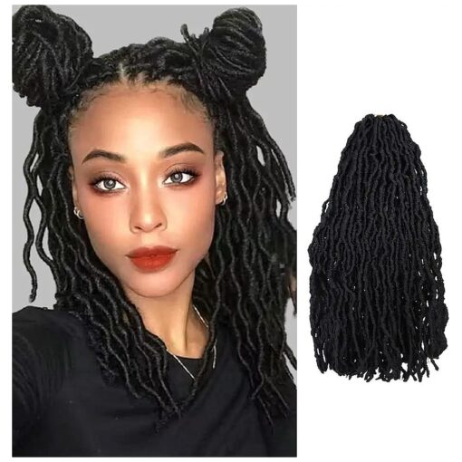 8 Packs Faux Locs Crochet Hair 12 inch Soft Locs for Butterfly Locs Crochet Hair for Black Women New Faux Locs Pre Looped Curly Wavy Braiding Hair Extension ( 12 Inch, 1B )