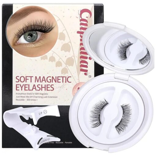 Magnetic Eyelashes Natural Look Magnetic Lashes with Applicator Comfortable Soft Magnetic False Eyelashes Reusable Magnetic Eyelashes without Eyeliner Magnetic Lashes Kit Easy to Wear by calphdiar