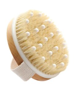 Dry Body Brush ( 1 Pack ) - Reduce Cellulite, Dry Brush for Cellulite and Lymphatic Drainage, Exfoliating Brush with Soft Massage Nodules, Shower Brush Body Scrubber ( 100 % Natural Bristle Brush )