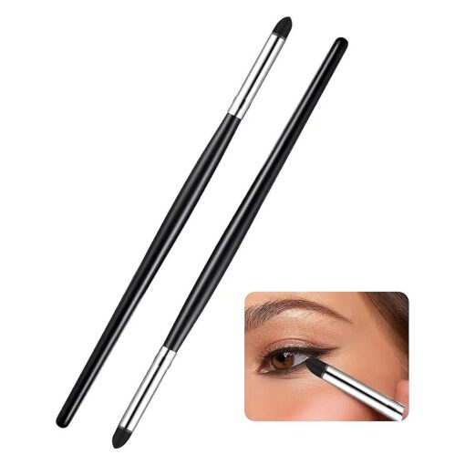 2 Pcs Eyeliner Smudge Brush Pencil Soft Makeup Tool Eyeshadow Blending Brush Eye Pencil Brush Eyeliner Smudge Tool Set for Eyeliner Blending Eye Shadow Liner ( Sponge, 6.2 Inch )