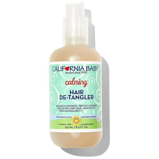 Calming Detangler Spray | Plant-Based | Detangles Hair & Adds Shine | Light Lavender Scent | Allergy-Friendly | Gentle Leave in Conditioner Spray | 251 mL / 8.5 fl, oz .