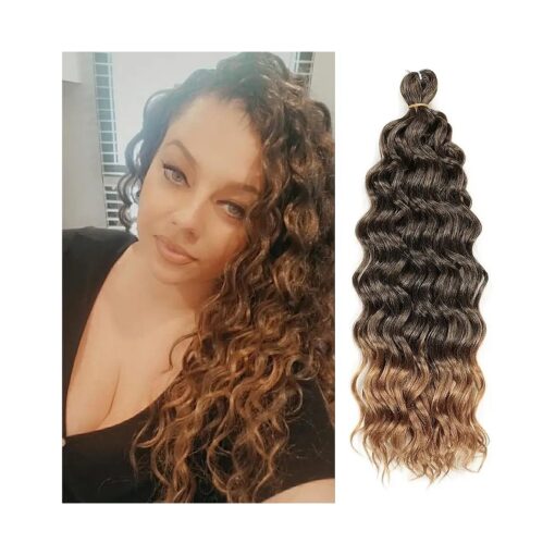 5 Packs Ocean Wave Crochet Hair 24 Inch Hawaii Curl Braiding Hair, Goddess Locs Crochet Hair, Boho Style Hair Extensions ( T27, 18 Inch )