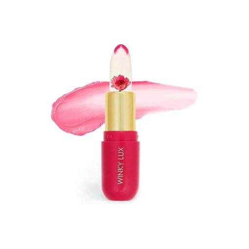 Winky Lux Flower Balm, pH Lip Balm, Color Changing Lipstick and Tinted Lip Balm Stain, Vegan & Cruelty Free Lip Balm, Hydrate & Plump, Sheer Pink Lipstick, Pink Flower