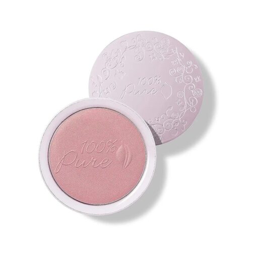 100 % PURE Powder Blush ( Fruit Pigmented ), Chiffon, Soft Shimmery Finish, Nourishes Skin w/Rosehip Oil, Cocoa Butter, Natural Makeup ( Soft Pink ) - 1.81 oz