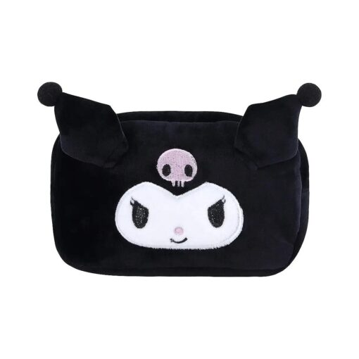 Anime Kuromi Makeup Bag Portable Small Cosmetic Bag Zipper Pen Pouch Pencil Case For Women Girls Black