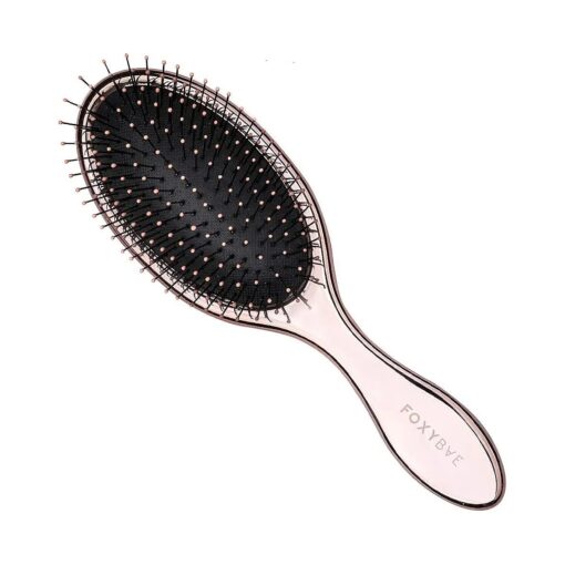 FoxyBae Rose Gold Detangling Brush - Professional Hair Detangler Brush for Women, Men, Kids, Best Paddle Brushes with Soft Bristles, Detangle Brush for Curly, Thick, Long, Dry, Wet Hair