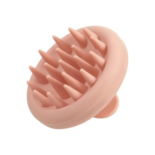 Silicone Scalp Massager Shampoo Brush, Hair Scrubber with Soft Silicone Bristles, Scalp Scrubber, Wet Dry Scalp Massager Hair Growth & Scalp Care ( Light Brown )