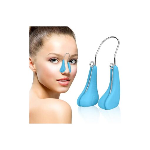 FERNIDA Nose Shaper Clip, Soft Silicone Nose Straightener Nose Shaper for Wide Noses Pain-Free Lifting Nose Reshape Slimmer ( New-Blue )