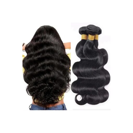 Body Wave Brazilian Virgin Hair Bundles - Unprocessed 100 % Human Hair Weave for Black Women - 3 Bundles Natural Black Color Hair Extensions