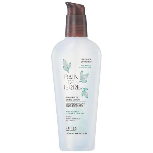 Bain de Terre Recovery Complex Anti-Frizz Silky Shine Reparative Serum | Eliminate Frizz & Create Instant Shine | Argan & Monoi Oils | Paraben Free | Color-Safe