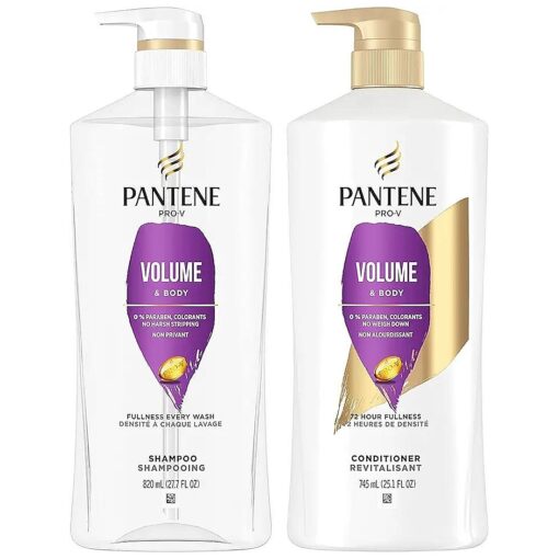 Pantene Shampoo, Conditioner and Hair Treatment Set, Volume & Body for Fine Hair, Safe for Color-Treated Hair