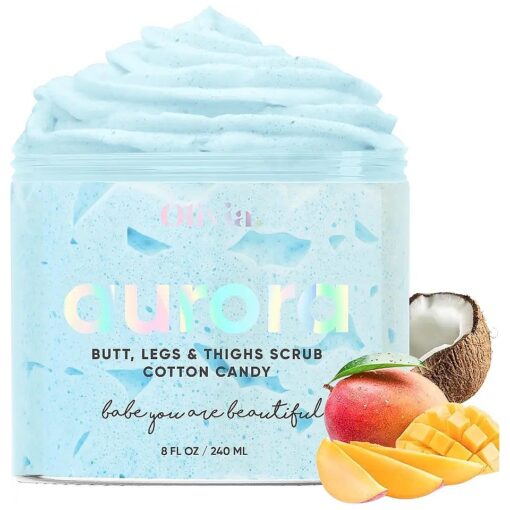 OLIVIA Aurora, Butt and Leg Body Scrub, Soft Skin Scrub for Thighs, Body Wash, 8 Fl Oz