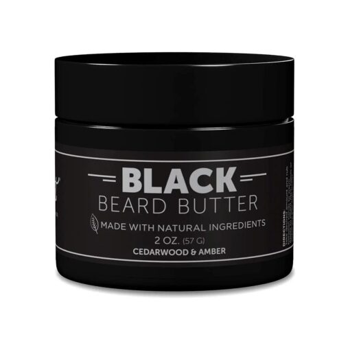 Detroit Grooming Co, Beard Butter - Softens, Thickens, Hydrate, and Rejuvenate Your Beard with Safflower Oil and Shea Butter - Styling Essentials - Cedarwood & Amber - Black - 2oz