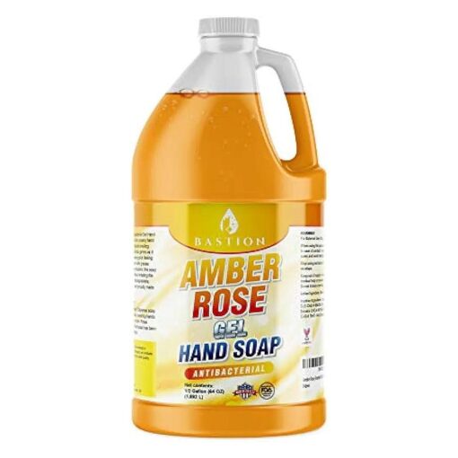 Bastion Antibacterial Hand Soap : Amber Rose Gel Hand Wash : Bulk Refill 1/2 Gallon ( 64 oz ), Sweet Warm Amber Rose Scent, Bulk Hand Wash. Non-toxic, Made In The USA, ( Half Gallon - 64 oz )