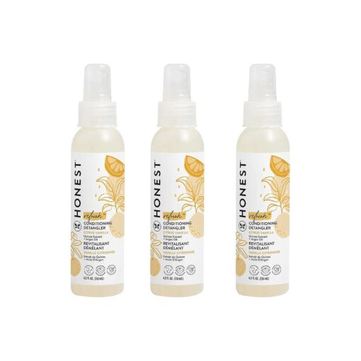 The Honest Company Conditioning Hair Detangler 3-Pack | Leave-in Conditioner + Fortifying Spray | Tear-free, Cruelty-Free, Hypoallergenic | Citrus Vanilla Refresh, 4 fl oz each ( pack of 3 )