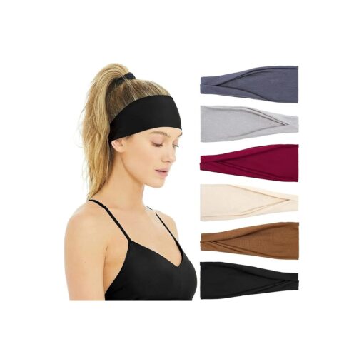 Huachi Non Slip Headbands for Fashion Workout Yoga Sports Exercise Sweatbands Summer Accessories Elastic Bands