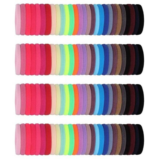 200 Pieces Seamless Hair Ties Thick Elastic Hair Bands Soft Stretchy Ponytail Holders for Women Girls ( Multi-Color )