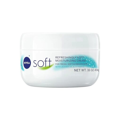 NIVEA Soft Cream, Refreshingly Soft Moisturizing Cream, Body Cream, Hand Cream, Face Cream, 16 Oz Jar