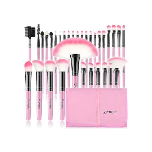 Makeup Brushes, VANDER 32pcs Professional Soft Synthetic Kabuki Cosmetic Eyebrow Shadow Makeup Brush Set Kit