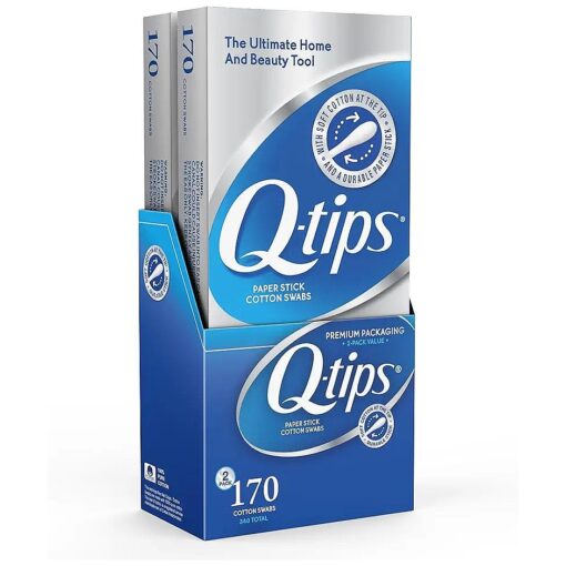 Q-tips Cotton Swabs 170 Count - Original Cotton Swabs with Soft Cotton Tips, Makeup Tools, Beauty Tools & Personal Care ( Pack of 2 )