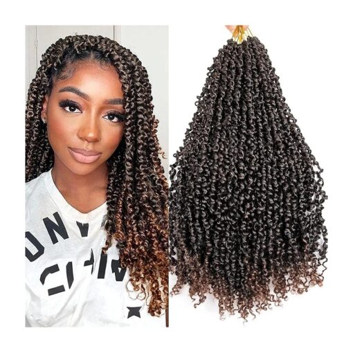 Passion Twist Crochet Hair for Black Women 2 Packs 8Inch Pre Looped Passion Twist Faux Locs Crochet Twist Hair Crochet Hair Locs for Black Women Natural ( 8 Inch ( pack of 2 ), 1B/30 )