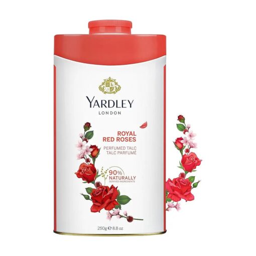 Yardley London Perfumed Talc, Red Roses, 8.8 oz, 250 g