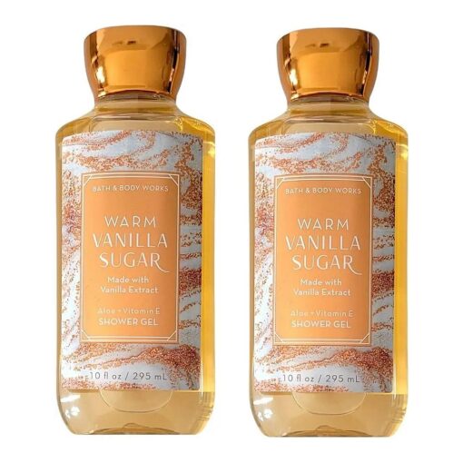 Bath and Body Works Warm Vanilla Sugar Shower Gel Gift Sets For Women 10 Oz 2 Pack ( Warm Vanilla Sugar )