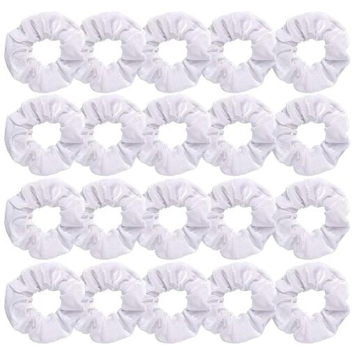 Didder 20 Pcs Hair Scrunchies Velvet Elastics Scrunchy Hair Ties White Soft Scrunchie Bobbles Ropes Scrunchie Solid color Hair Bands for Women Girls