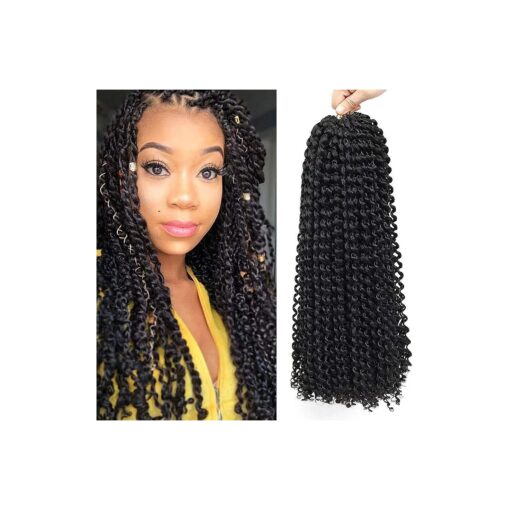 22 Inch 7 Packs Passion Twist Hair Long Inch Crochet Braids Hair Water Wave for Passion Twist Braiding Hair Extensions ( 1B )