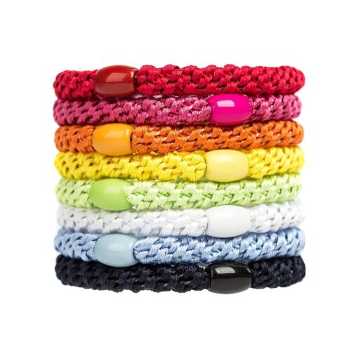 AXEN 8PCS Elastic Hair Tie for Women Girls, Cotton Bands Soft Woven Ponytail Holders for Thick Hair and Curly Hair, Mixed Colors