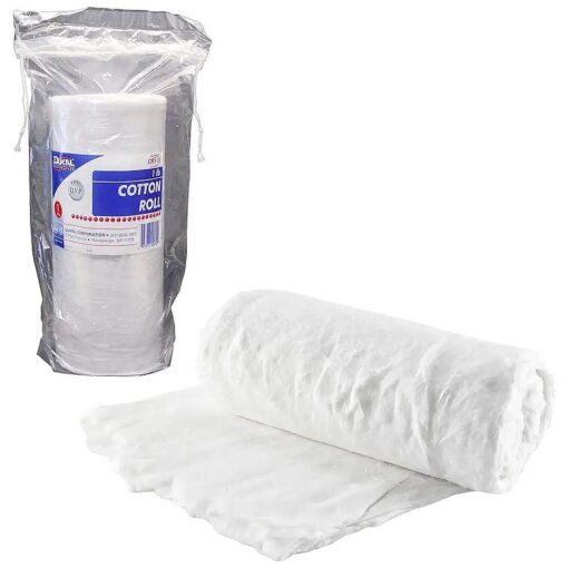 Dukal White Cotton Roll, Roll of Non-sterile Cotton for Wound Care, Soft and Absorbent, 100 % Cotton, Re-sealable Drawstring polybag, White, Single use .