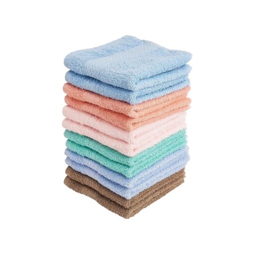 Luxurious Washcloths - Set of 12 - Size 13" x 13" - Thick Loop Pile Washcloth - Absorbent and Soft 100 % Ring-Spun Cotton Wash Cloth - Lint Free Face Towel - Wash Cloths Perfect for Bathroom