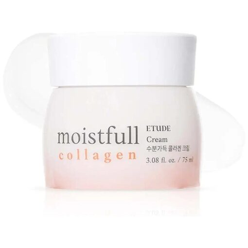 ETUDE Moistfull Collagen Cream 2.53fl.oz ( 75ml ) | Collagen Water Delivers Hydration To Make Your Skin Bouncy & Dewy | Soft And Adhering