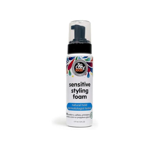 So Cozy Kids Sensitive Styling Foam - Sensitive Foam For Kids w/Straight or Curly Hair - Gentle Natural Hold Styler, Rosemary ( 6 fl oz )