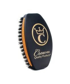 NEW 360 Wave Brush - Caesar 2.0 - Boar Bristle Hairbrush, Medium Soft, Matte Black, Metallic Gold Logo - Non-Slip Grip, Wet Dry Waterproof Design - by Crown Quality Products - Ultimate 360 Wave Brush